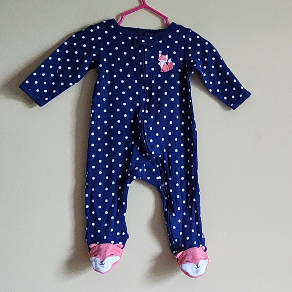 Carters Polka Dot Fox One Piece Outfit Size 6 Months